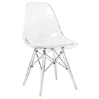 Dover Acrylic Accent Banquet Side Chair Dining Chair with Eiffel Legs for Indoor Outdoor Home Office Living Room & Kitchen