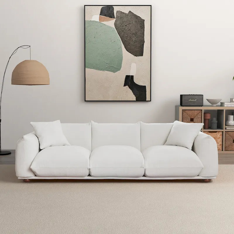 Divano lussuoso Mid-Century Modern in Boucle/Velluto