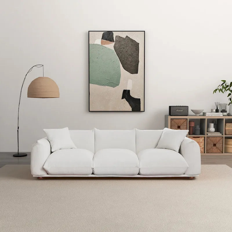 Divano lussuoso Mid-Century Modern in Boucle/Velluto