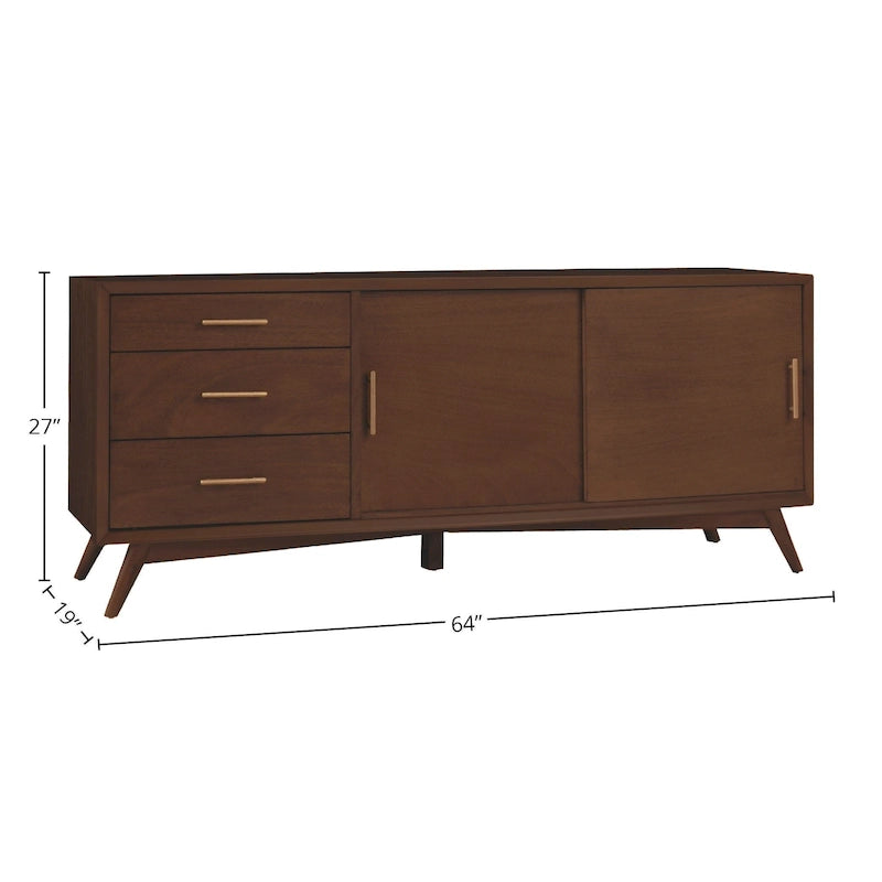Consolle TV grande decorativa per la casa - Noce - 64Lx19Px27A