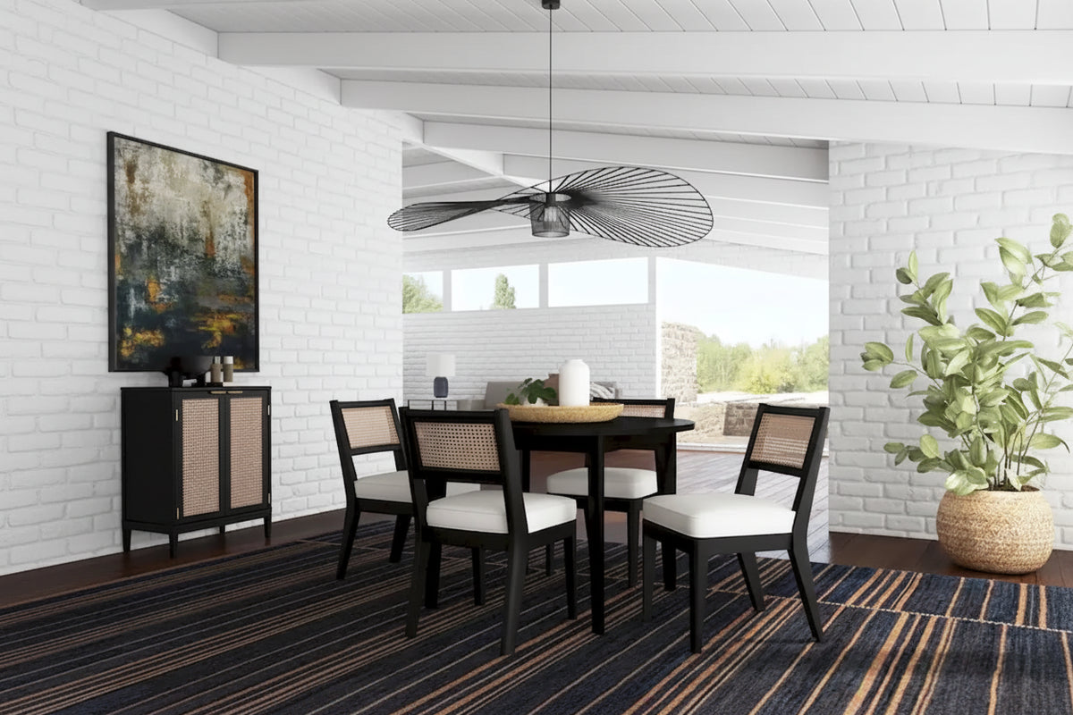 Brentwood Black Wood Round Dining Table