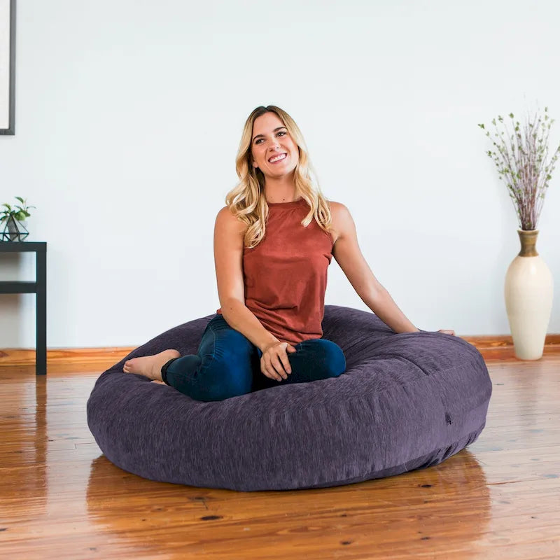 Pouf lounge Cocoon con rivestimento in ciniglia