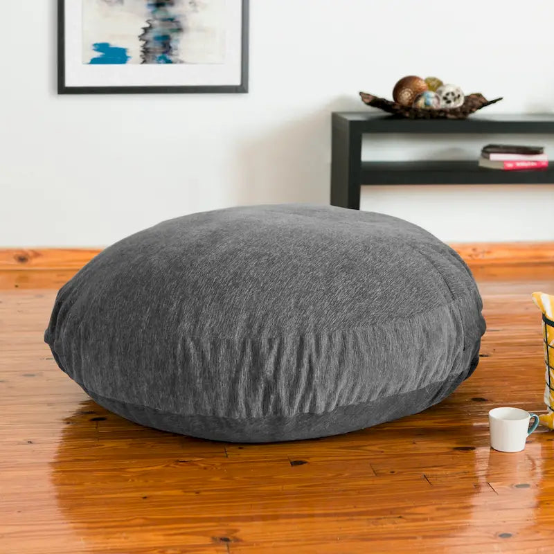 Pouf lounge Cocoon con rivestimento in ciniglia