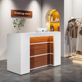 Reception Desk Front Desk con Luci a LED, Grande Bancone Reception con Pannelli Privati