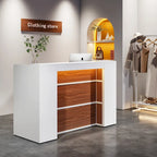 Reception Desk Front Desk con Luci a LED, Grande Bancone Reception con Pannelli Privati
