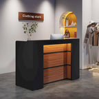 Reception Desk Front Desk con Luci a LED, Grande Bancone Reception con Pannelli Privati