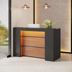 Reception Desk Front Desk con Luci a LED, Grande Bancone Reception con Pannelli Privati