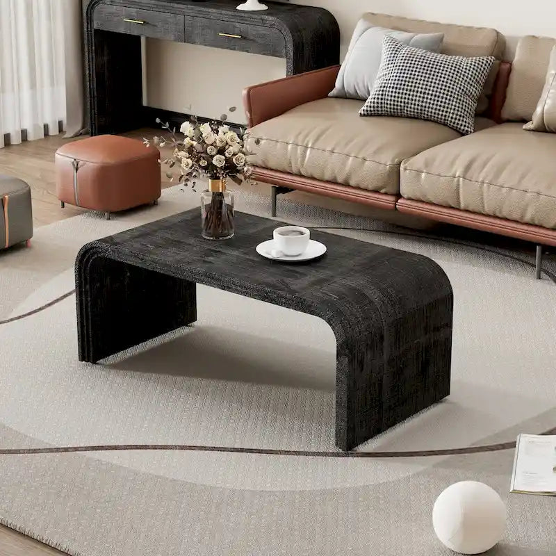 Tavolino da caffè minimalista dal design Art Déco curvo
