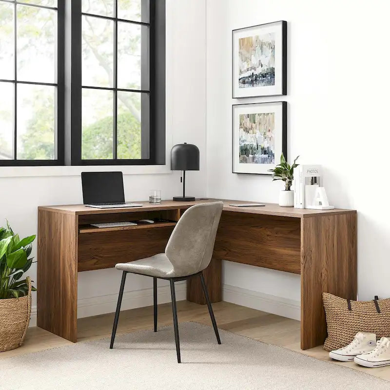 Scrivania angolare in legno
